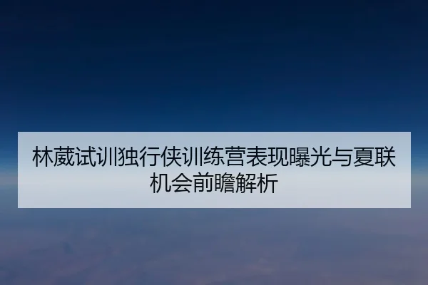 林葳试训独行侠训练营表现曝光与夏联机会前瞻解析 | KYgaming